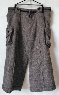 AS KNOW AS de base 古着ブラウンツイードワイドパンツL 秋冬
