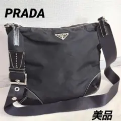 【美品✨】プラダ ショルダーバッグ テスートナイロン レザー 斜め掛け 黒