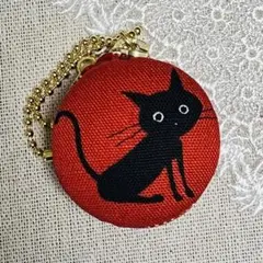 マカロンコインケース　黒猫(赤)96 マカロンポーチ
