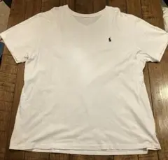 ポロ・ラルフ・ローレン ホワイトVネックTシャツ XL