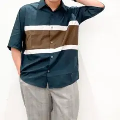 バイカラー 半袖シャツ メンズのサムネイル