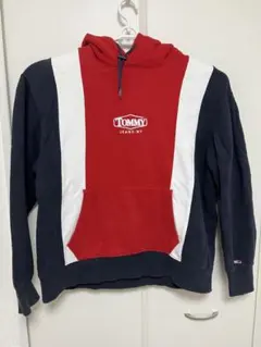TOMMY JEANS XL パーカー レッド/ネイビー/ホワイト
