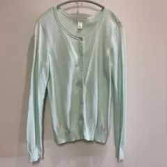 H&M エイチアンドエム　ミントグリーン ボタン付き　カーディガン M