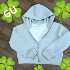 GU グレー フード付きパーカー XXL