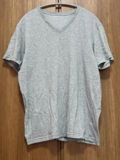 UNIQLO VネックTシャツ グレー XL