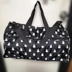 ウサギプリント ナイロンボストンバッグ