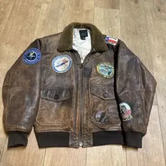 TYPE G-1 レザーフライトジャケット BRONCO MFG ワッペン