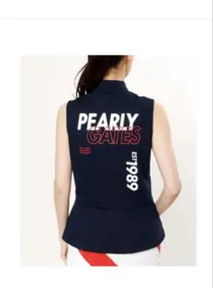 PEARLY GATES ノースリーブ バックフレア　ロゴプリント　美品　M