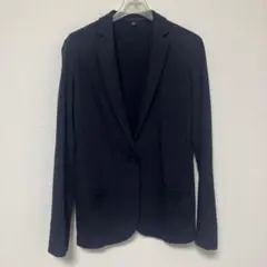 【美品】UNIQLOコットンテイラードジャケット　1つボタン　ネイビー　M