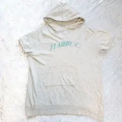 ナイスクラップ フラミンゴ ロゴ グレー パーカ 半袖 刺繍 F アイボリーのサムネイル