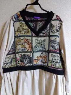 アクシーズファム　猫刺繍 長袖カットソー