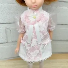 Sale！　初代リカちゃん用Rucco ピンクワンピース4点セット