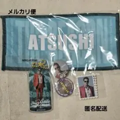 ATSUHI 迷你毛巾 透明吊飾 徽章 貼紙 套組