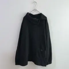 4314 遊民　デザインカットソー　プルオーバー　長袖　黒　韓国製