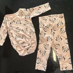 ミニーマウス プリント ベビーパジャマセット