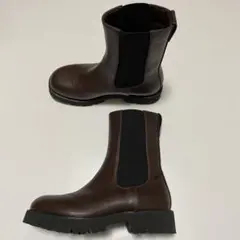 新品級　studio CLIP タンクソールサイドゴアブーツ　ブラウン　M