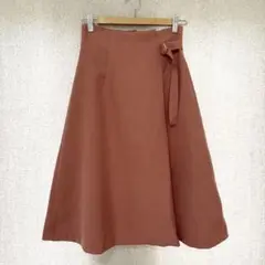 美品✦ROPE PICNIC ベルトロングフレアスカート S サーモンピンク