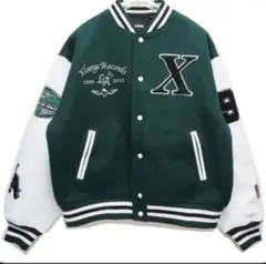 XLARGE スタジャン 緑/白
