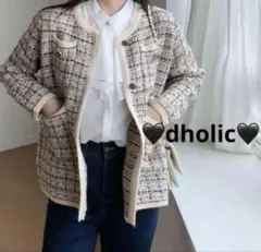 dholic 配色ツイードカーディガン　zara ハニーズ 韓国好き