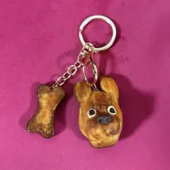 【フレンチブルドッグ❣️】マドレーヌ　キーホルダー　フェイクスイーツ　粘土