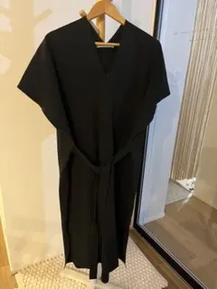 KBFラグランスリーブ ロングワンピース ブラック