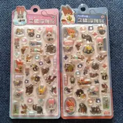 ズートピア　ドロップシール　3Dステッカー　2枚セット【海外正規品】
