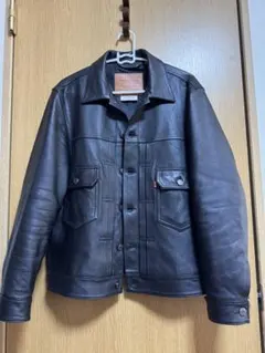 PREMIUM BLACK TYPEⅡTRUCKERLEATHER JACKET
