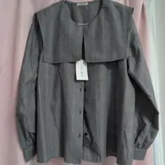 セーラーカラーシャツ　LL グレンチェック
