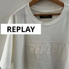 REPLAY モーターサイクル　オフホワイト 立体ロゴTシャツのサムネイル