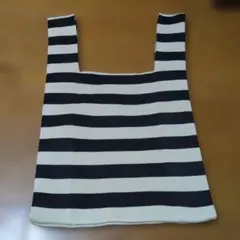 冬物アイテムトートバッグ エコバッグ ボーダー柄