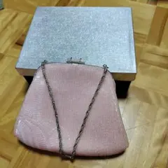 ビーズ装飾 ピンク パーティーバッグ