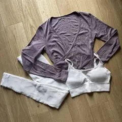 パープル クロスデザイン ヨガウェアセット