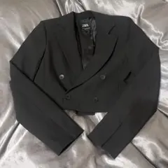 ZARA ブラック クロップドテーラードジャケット