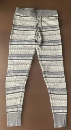 H＆M 幾何学模様ニットレギンス パンツグレー系 新品未使用品
