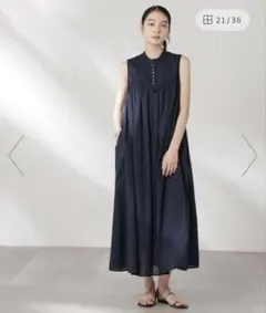 美品Curensology ノースリーブフレアワンピース⭐︎ネイビー - メルカリ