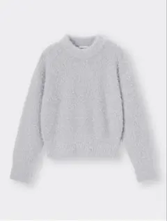 GU シャイニークルーネックセーター　ライトグレー