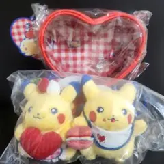 ピカチュウダイナー　マスコット　ハンバーガー ハート　ハートポーチセット