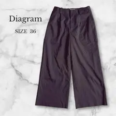 ダイアグラム ワイドパンツ タック入 シンプル ゆったり 綺麗め 大人カジュアル