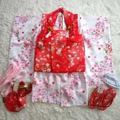 被布チュール ホワイト 朱色糸メロウ 七五三 3歳 ハンドメイド - メルカリ