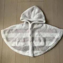 【新品未使用】gelato pique もこもこボーダーポンチョ