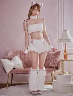 ［8/13まで］ Sugar 猫　セットアップ　コスプレ 白のサムネイル