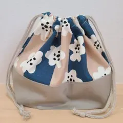 No.749　ハンドメイド　お弁当袋　ランチ巾着 花柄