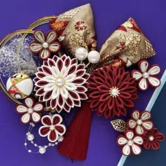 つまみ細工 髪飾り 襟飾り 成人式 卒業式 A274