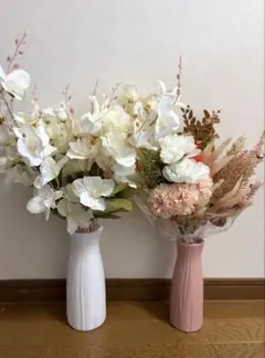 ホワイト・ピンクの造花アレンジメント