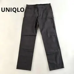 グレー チェック柄 スリムフィット チノパン