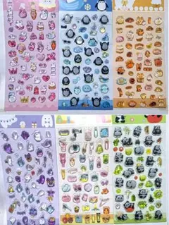 6枚セット ぷくぷくシール 3D立体シール ご褒美シール シール帳【QR】