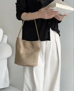 バケツ型 スエードバッグ ミニトート