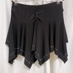 社交ダンス ラテンスカート 黒 ミニ丈 ストレッチ レッスン パーティーのサムネイル