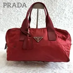 美品✨プラダ ミニボストンバッグ 三角ロゴプレート ナイロン ボルドーのサムネイル