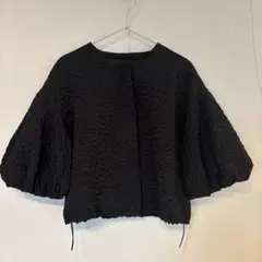 【美品】Piccin 花柄バルーンスリーブジャケット黒